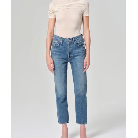 AGOLDE Riley High Rise Straight Crop Jeans in Frequency | Size 27 - Picture 3 of 16